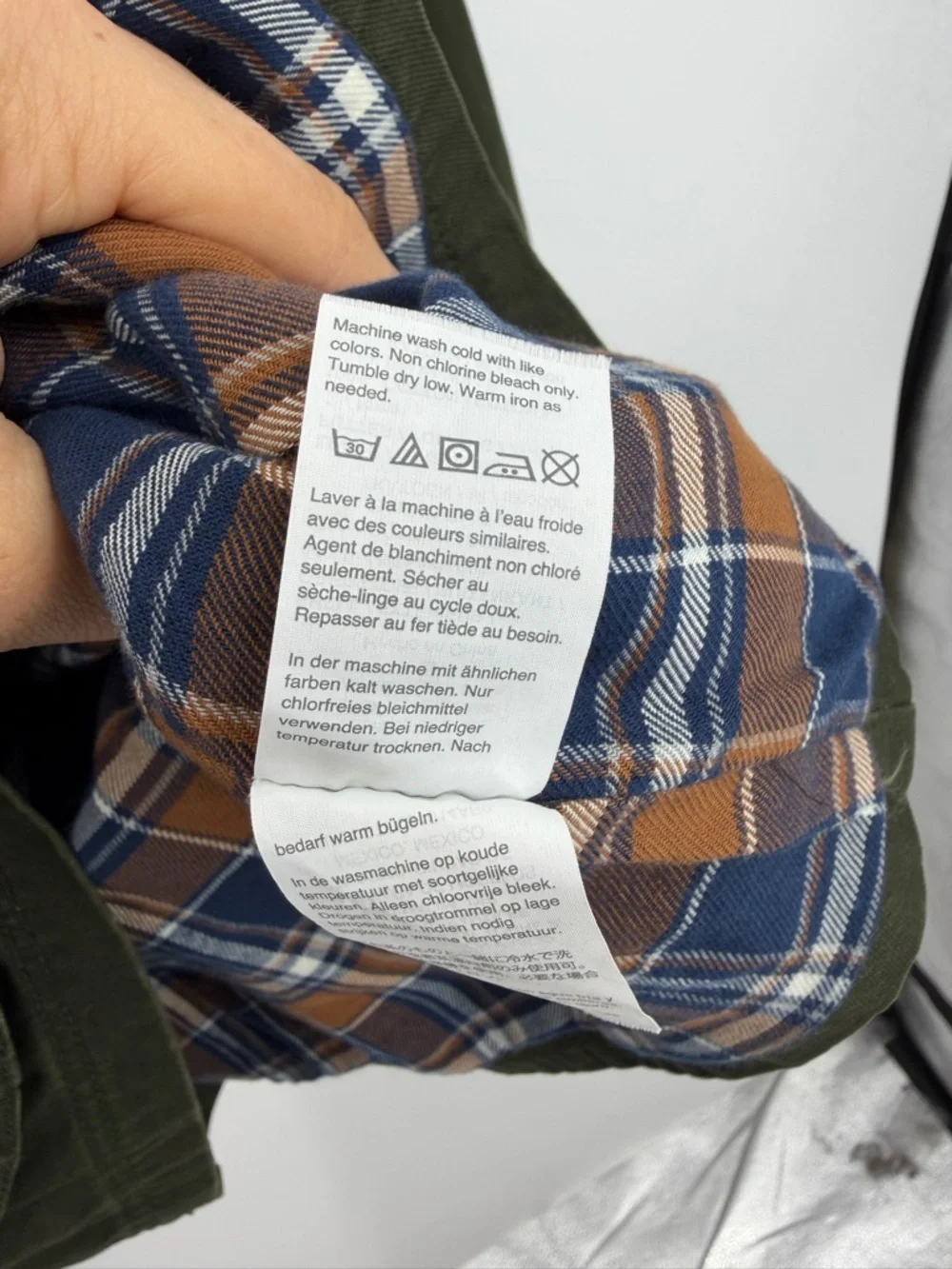 J. Crew Men's Size L‎ Army Green Flannel Lined Barn Jacket G7024